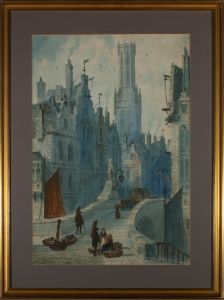 Paul Braddon (1864-1938) - 20th Century Watercolour, The Belfry of Bruges