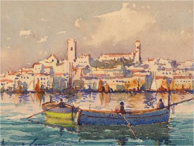 Contemporary Watercolour - German Seaside Harbour