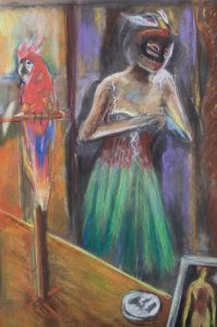 Susan Paine - Contemporary Pastel, Macaw At The Masquerade Ball
