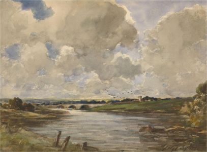 George Sykes (b.1863) - Early 20th Century Watercolour, River Scene