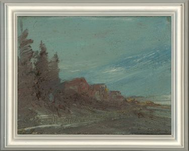 20th Century Oil - Tall Trees, Houses and Blue Skies