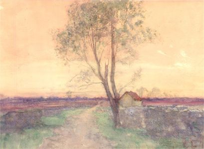 Mid 20th Century Watercolour - Dawn Landscape