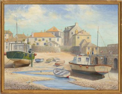 J.A. Pusey - Contemporary Oil, St Ives at Low Tide