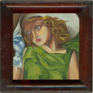 After Tamara Łempicka - 2003 Oil, Young Lady With Gloves
