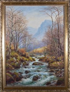 Fred E. Robertson (1878-1953) - Mid 20th Century Oil, The Rushing River