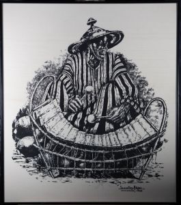 Sowatey Adjei - 1988 Silkscreen, Xylophone Player