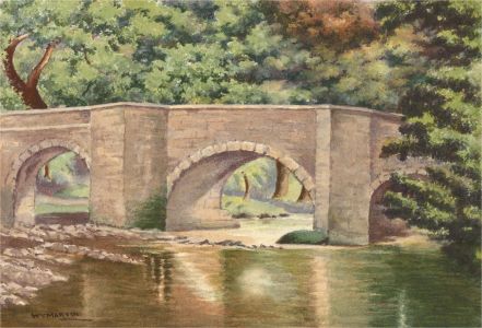 W. Martin - Mid 20th Century Watercolour, Three Arch Bridge