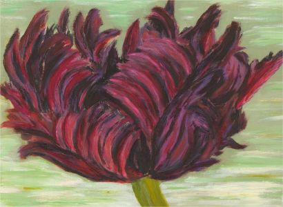 Elaine Adams - Contemporary Acrylic, Purple Tiger Tulip