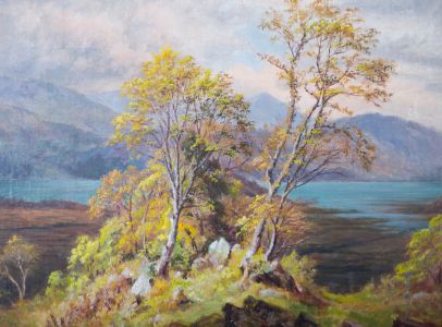 Frederick E. Robertson - Early 20th Century Oil, Verdant Lake Shore