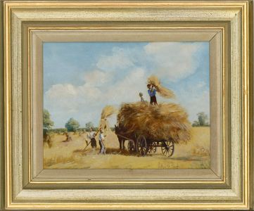 Arthur A. Pank (1918-1999) - Mid 20th Century Oil, Hay Cart