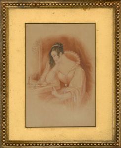 Early 19th Century Watercolour - Game of Chess
