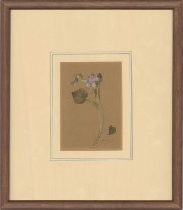 Ruth H Saunders - 1942 Watercolour, Violet Study