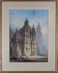 Mid 19th Century Lithograph - Gothic Cathedral