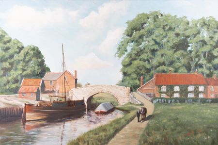 Michael Wood - Contemporary Oil, Canal Path Stroll