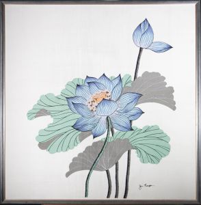 Jiun Thompson - Contemporary Silkscreen, water lilies Bloom