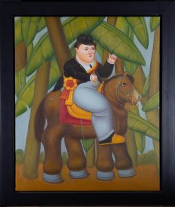 After Fernando Botero (b. 1932) - Contemporary Oil, The President