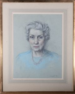 A. Wright - 1964 Pastel, Elegant Dame