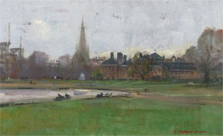 L. Robert - Mid 20th Century Oil, In the Park