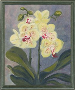 Elaine Adams - Contemporary Acrylic, Yellow Orchid