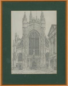 Griffin - 1972 Graphite Drawing, Bath Abbey