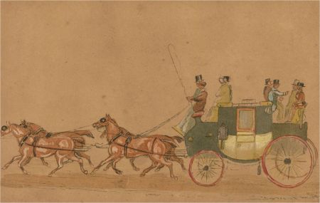 Alexandre Benoist - Early 20th Century Watercolour, The Mail Coach