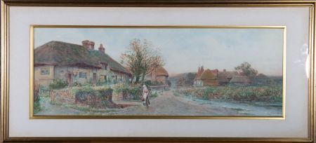 S. Sinclair - Late 19th Century Watercolour, Village Street