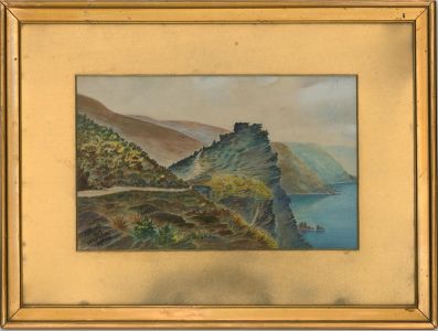 H.B. Bland - 1917 Watercolour, Castle Rock, Lynton, Devon