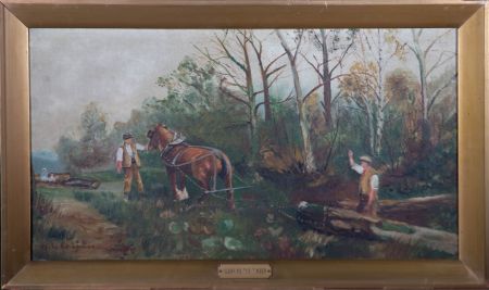 H.L. Chapman - Early 20th Century Oil, Clearing the Timber