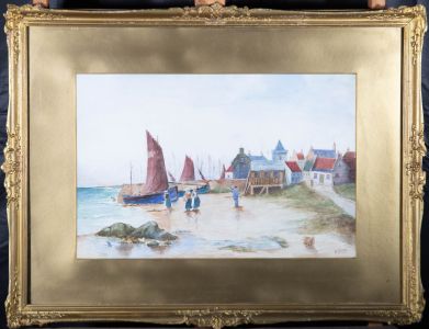 A. Jones - Early 20th Century Watercolour, Fishing Village