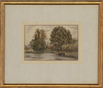 1856 Watercolour - Barge on a River
