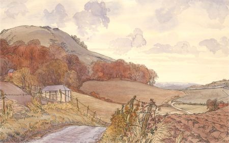 James Herle - Contemporary Watercolour, Landscape in Autumn