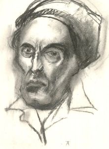 Alan Thornhill (1921–2020) - Contemporary Charcoal Drawing, A Stern Glare