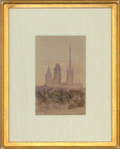Early 20th Century Watercolour - Cathedral at Evening