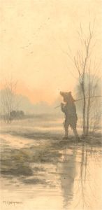 M. Kobayashi - Early 20th Century Watercolour, Solitary Figure