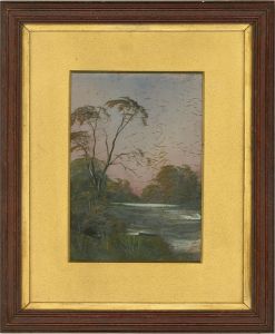 Mid 20th Century Oil - Wide River