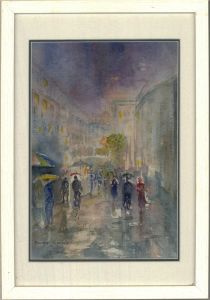 Margaret Wardale - Contemporary Watercolour, City Streets In The Rain