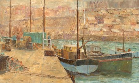 E.L. - Mid 20th Century Oil, Cornish Harbour