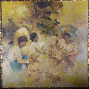 Crispin Villafuerte Lopez (1903-1985) - 1980 Oil, Binding Sheaves