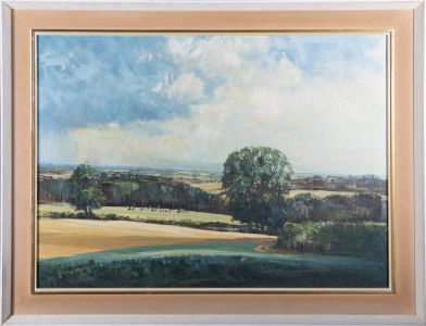 Framed 20th Century Oil - English Hills