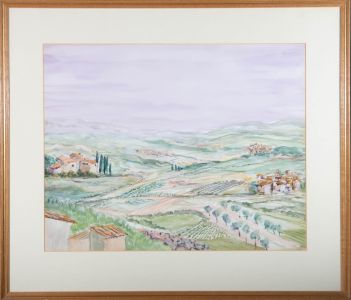 Jack Gatehouse - 1969 Watercolour, Farms & Farmland, Provence