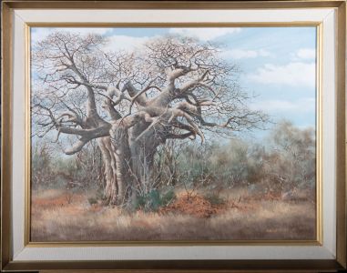 Eric Forlee (b.1949) - 1985 Oil, Baobab Tree, Africa