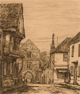 1882 Etching - A Walk Though Sandwich, Kent
