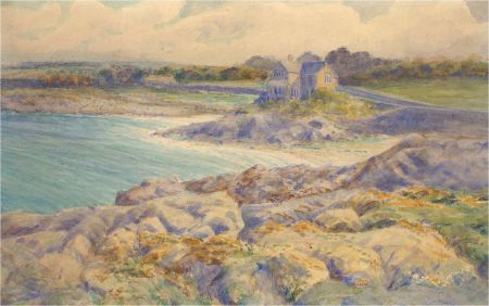 Early 20th Century Watercolour - Cottage in a Cove
