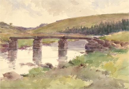 John C. Halfpenny (1853-1933) - Watercolour, Postbridge, Dartmoor