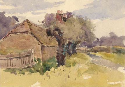 John C. Halfpenny (1853-1933) - Early 20th Century Watercolour, Farm View