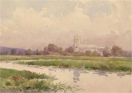 John C. Halfpenny (1853-1933) - Watercolour, Serene River View