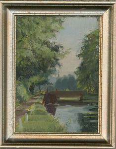 David H. Hague - Contemporary Oil, River Scene