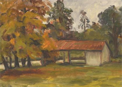 Diana M. Perowne (1934-2020) - Signed 1993 Oil, Lilac Farm