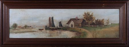 J.A. - Early 20th Century Oil, River Landscape