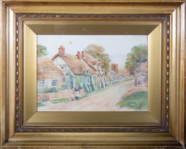 T.P. Fowler - 1913 Watercolour, Village Street, Welford-on-Avon